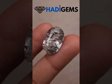 14.10ct Black Tourmalated Quartz - Black Rutile Quartz - Rutilated Quartz