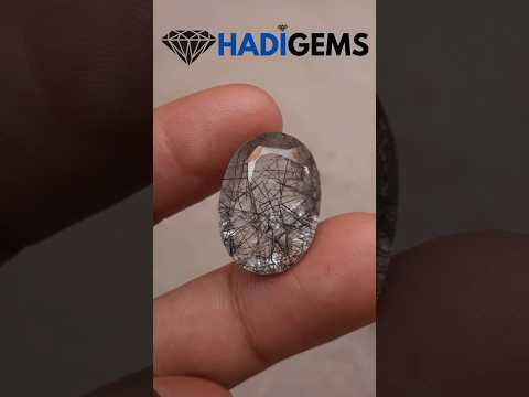 18.30ct Black Tourmalated Quartz - Black Rutile Quartz - Rutilated Quartz