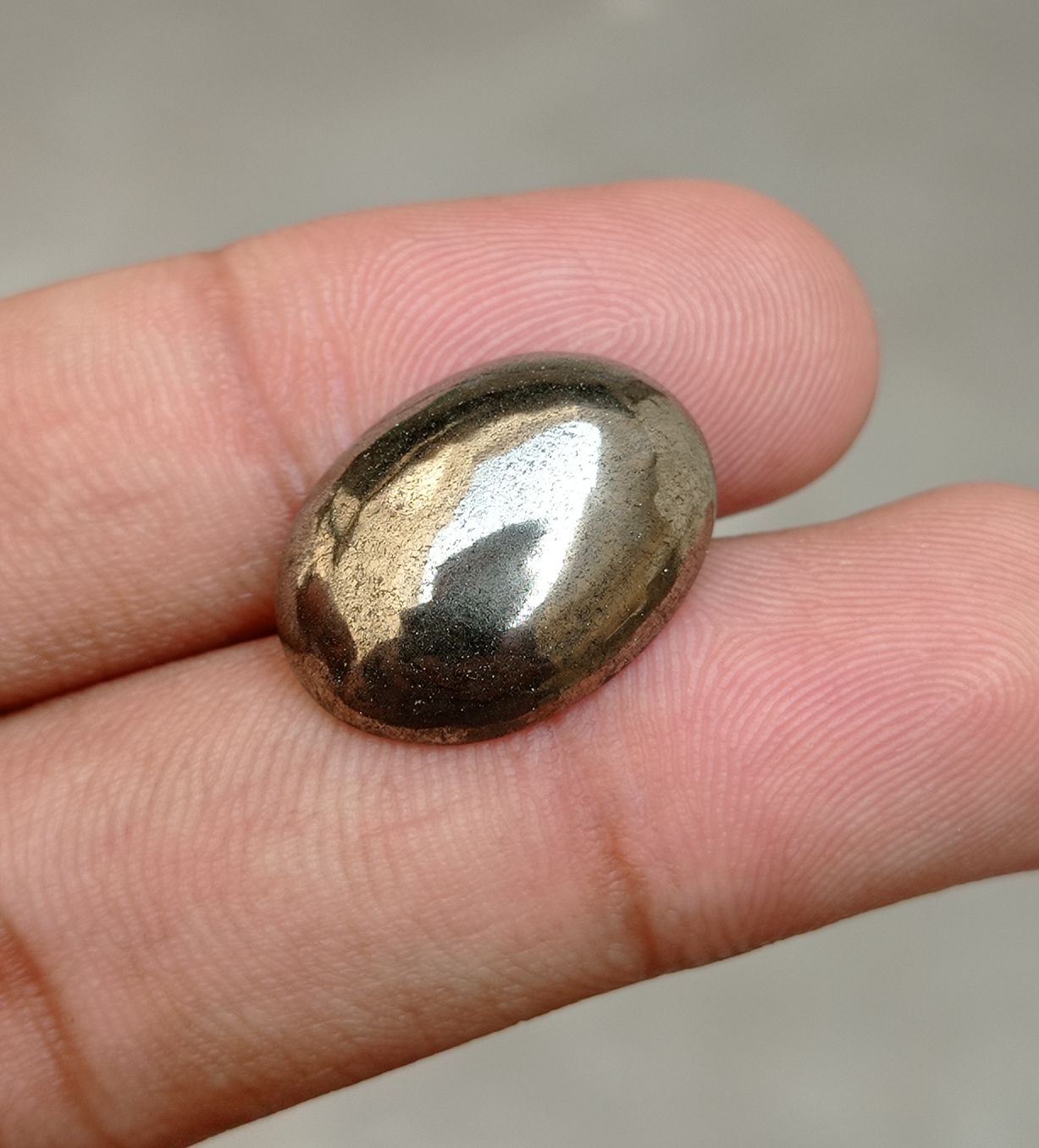 17.4ct Natural Pyrite Cabochon - Iron Crystal - Fool's Gold Gemstone - August Birthstone -20x15x5mm