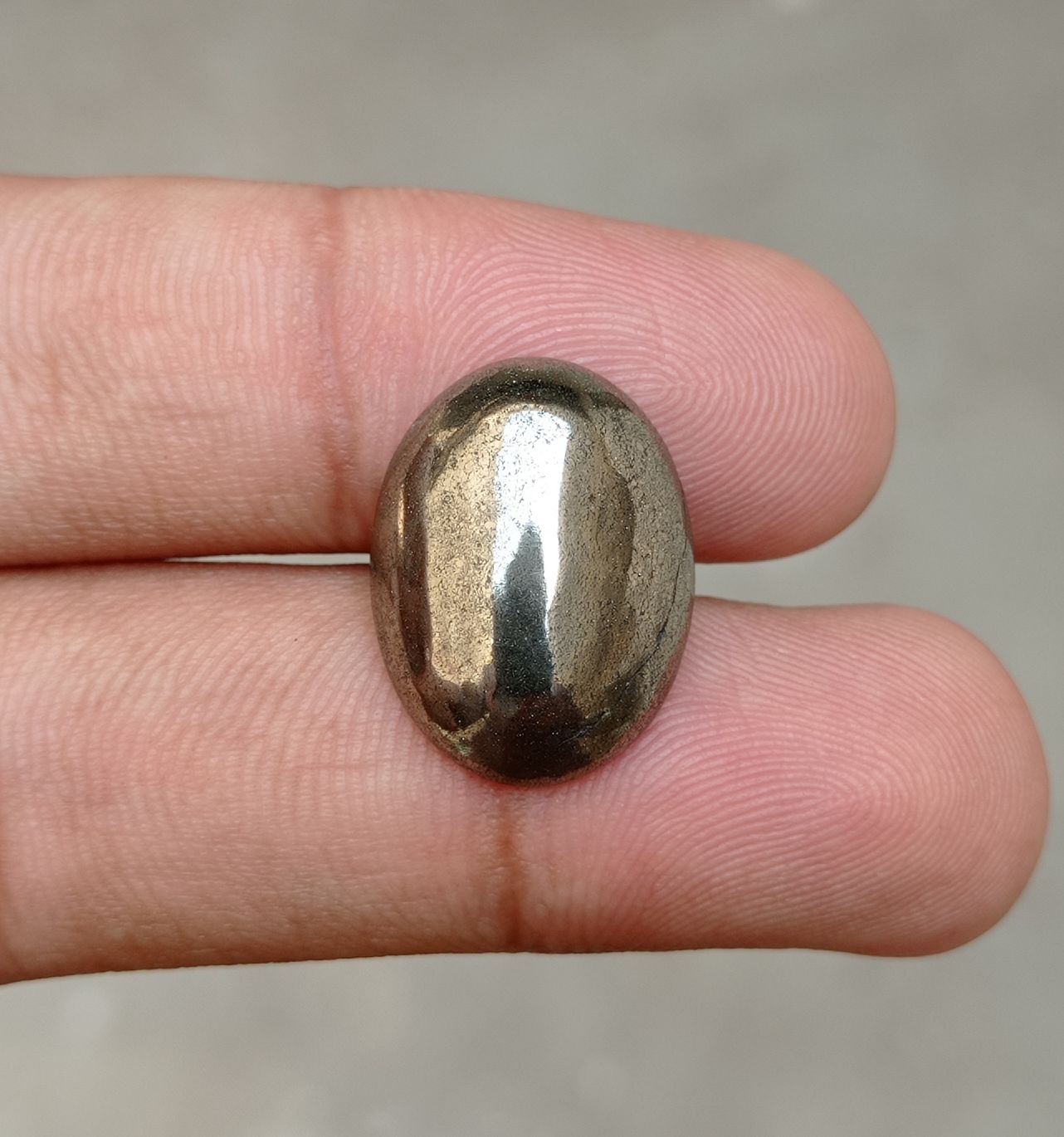 17.4ct Natural Pyrite Cabochon - Iron Crystal - Fool's Gold Gemstone - August Birthstone -20x15x5mm