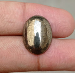 18ct Natural Pyrite Cabochon - Iron Pyrite Crystal - Fool's Gold Gemstone - August Birthstone -20x15x5mm