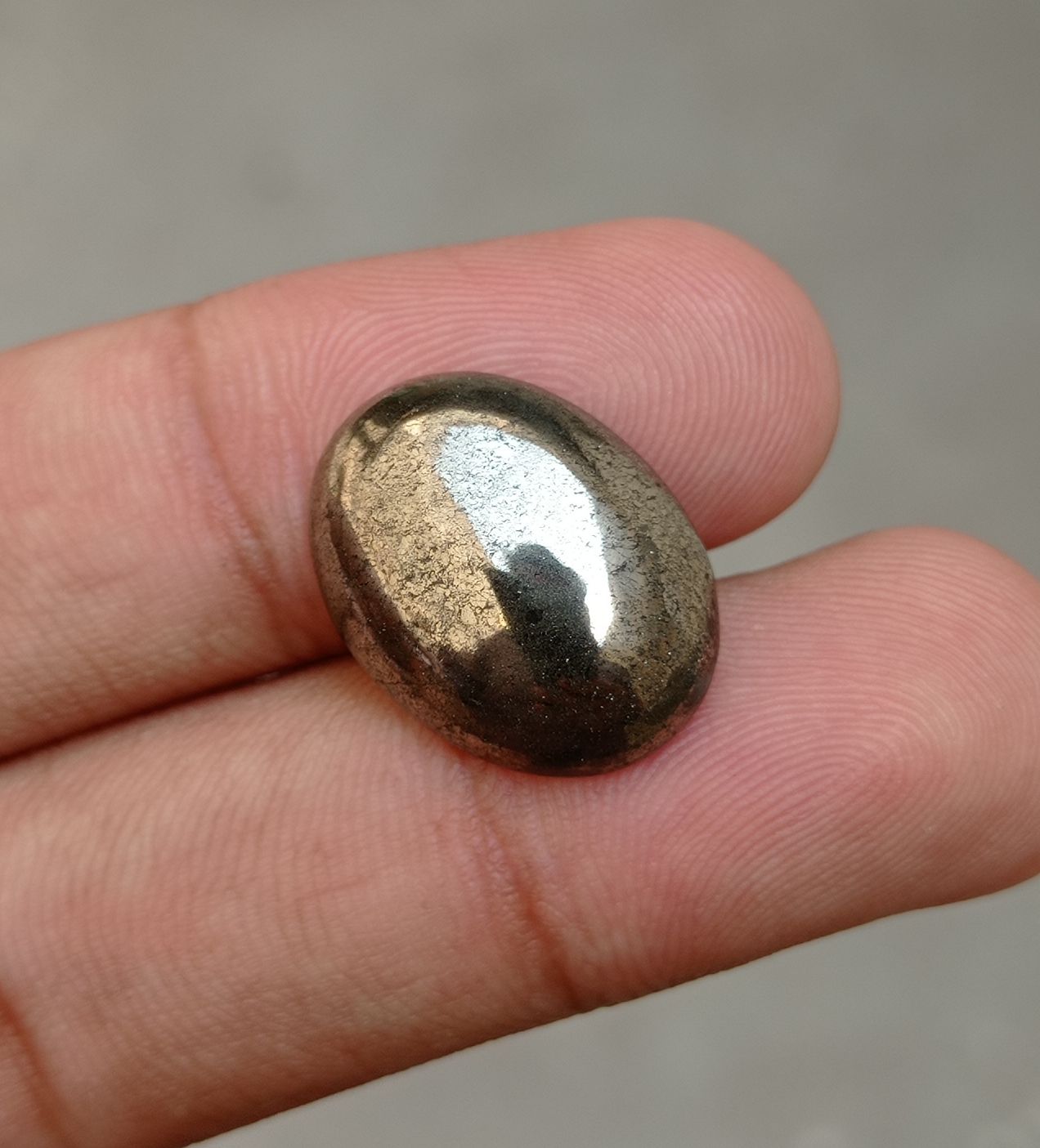 18ct Natural Pyrite Cabochon - Iron Pyrite Crystal - Fool's Gold Gemstone - August Birthstone -20x15x5mm