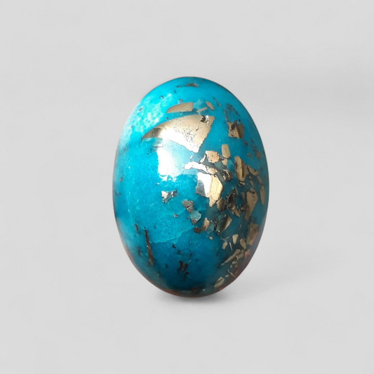 Natural Turquoise with Pyrite - Blue Matrix Turquoise - Shajri Feroza-28Ct