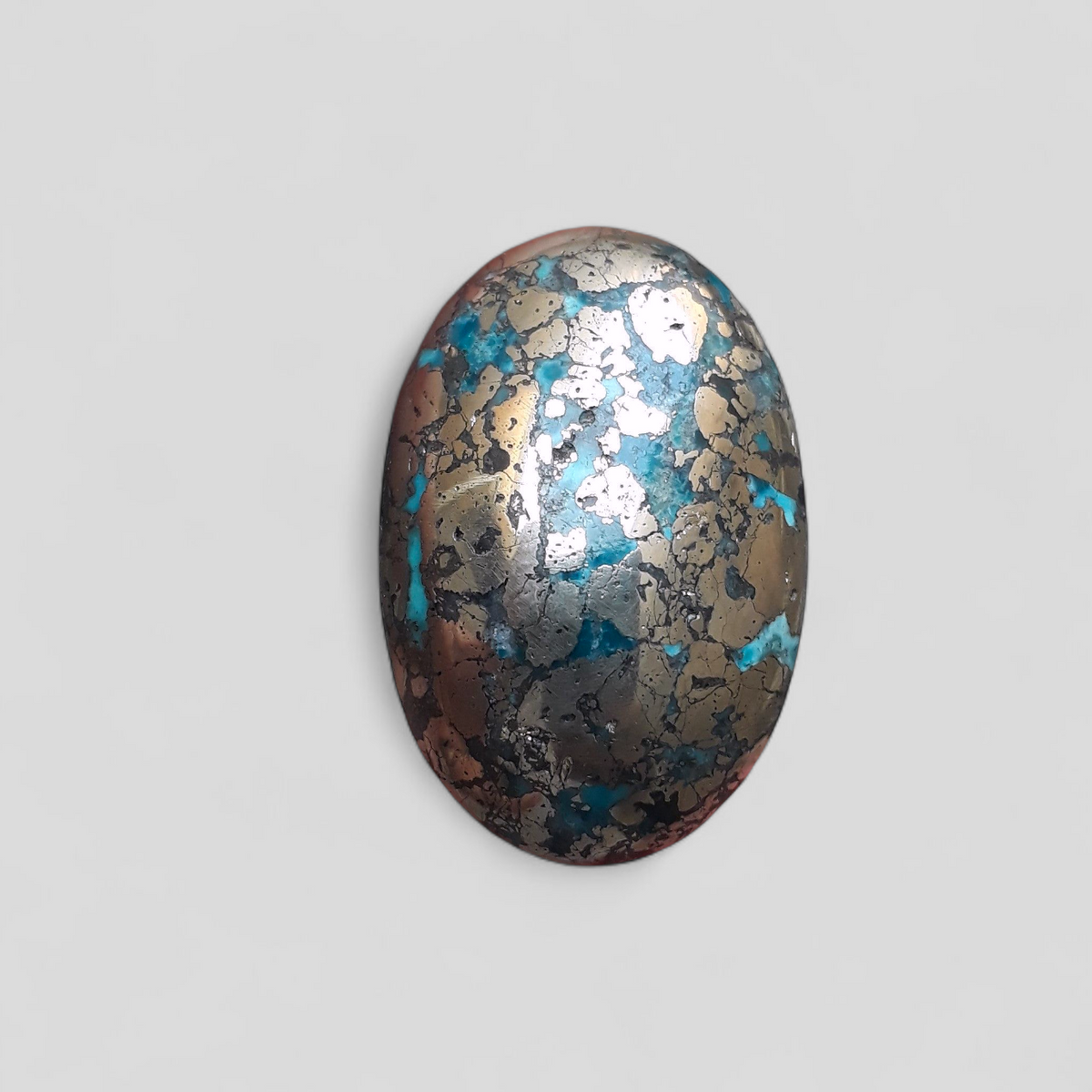 Natural Turquoise with Pyrite - Blue Matrix Turquoise - Shajri Feroza-61Ct