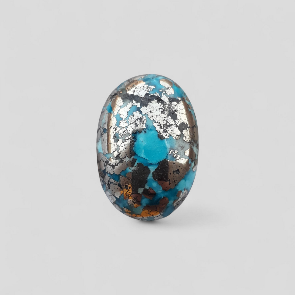 Natural Turquoise with Pyrite - Blue Matrix Turquoise - Shajri Feroza-43Ct
