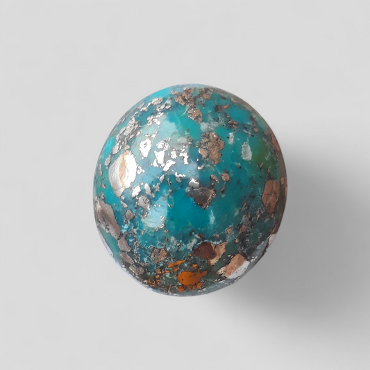 Natural Turquoise with Pyrite - Blue Matrix Turquoise - Shajri Feroza-68Ct