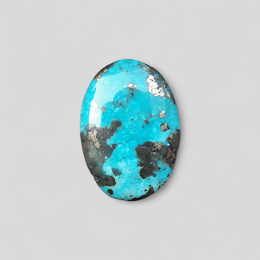 Natural Turquoise with Pyrite - Blue Matrix Turquoise - Shajri Feroza-59Ct