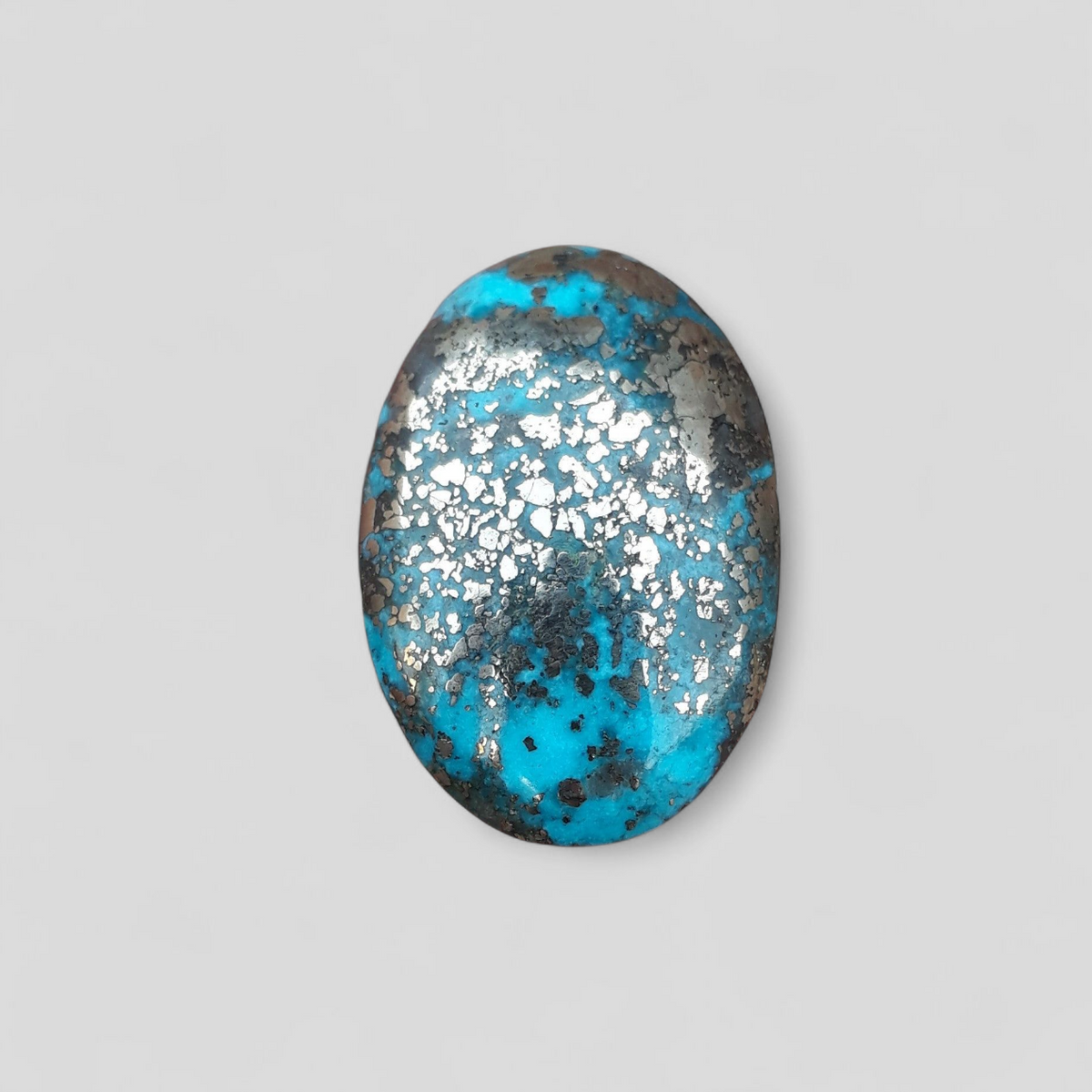 Natural Turquoise with Pyrite - Blue Matrix Turquoise - Shajri Feroza-28Ct