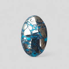 Natural Turquoise with Pyrite - Blue Matrix Turquoise - Shajri Feroza-39Ct