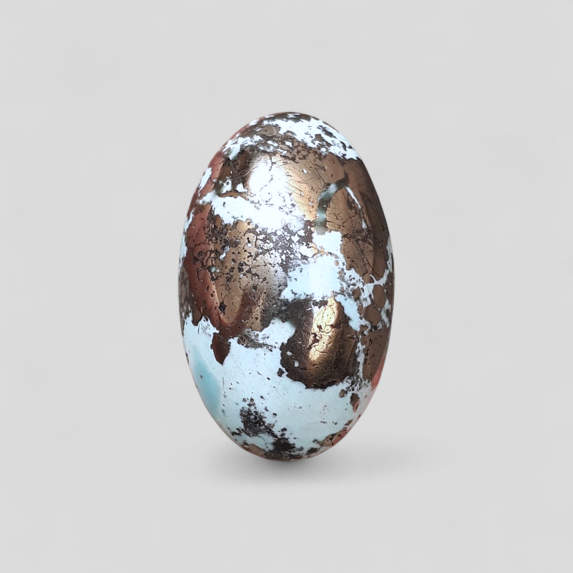 فيروز طبيعي معتمد مع البيريت - بلو ماتريكس فيروز - شاجري فيروزا -41.7 قيراط - 24 × 17 ملم