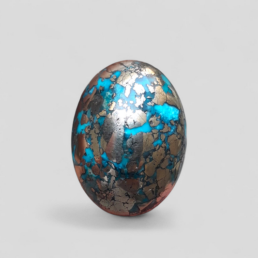 Natural Turquoise with Pyrite - Blue Matrix Turquoise - Shajri Feroza-58.4Ct