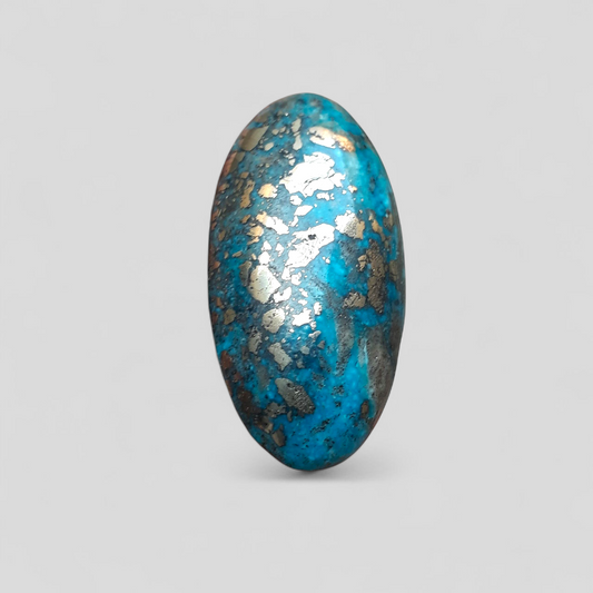 Natural Turquoise with Pyrite - Blue Matrix Turquoise - Shajri Feroza-35.1Ct