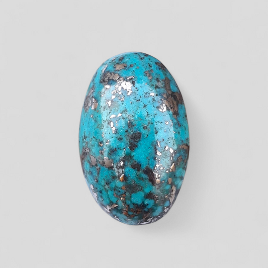 Natural Turquoise with Pyrite - Blue Matrix Turquoise - Shajri Feroza-26Ct
