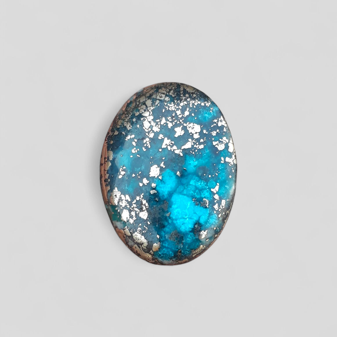 Natural Turquoise with Pyrite - Blue Matrix Turquoise - Shajri Feroza-43Ct