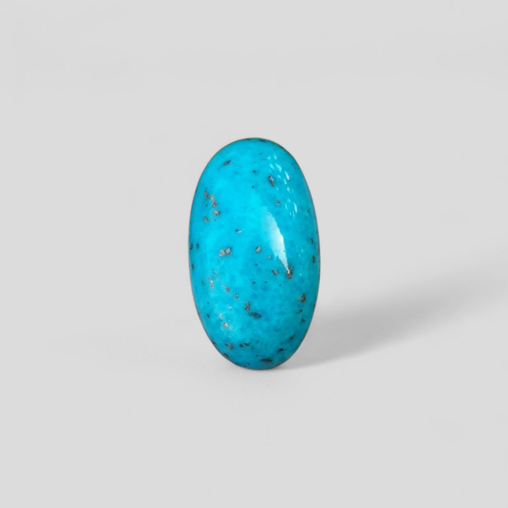 Natural Certified Turquoise with Pyrite - Blue Matrix Turquoise - Shajri Feroza-35.1Ct-28x16mm