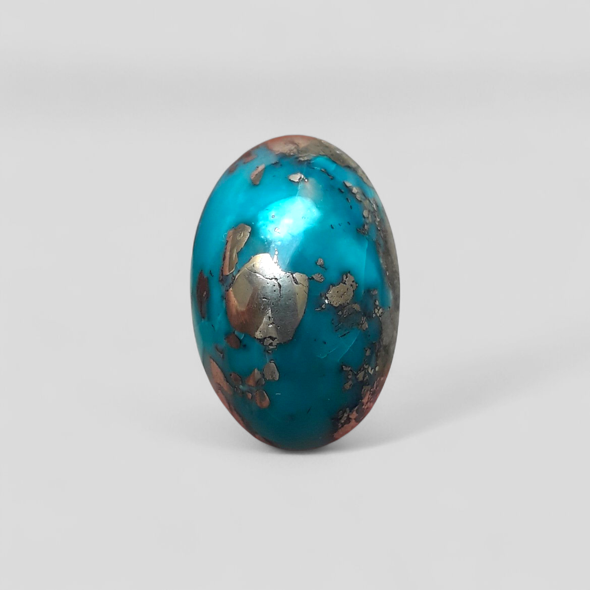 Natural Turquoise with Pyrite - Blue Matrix Turquoise - Shajri Feroza-38.5Ct