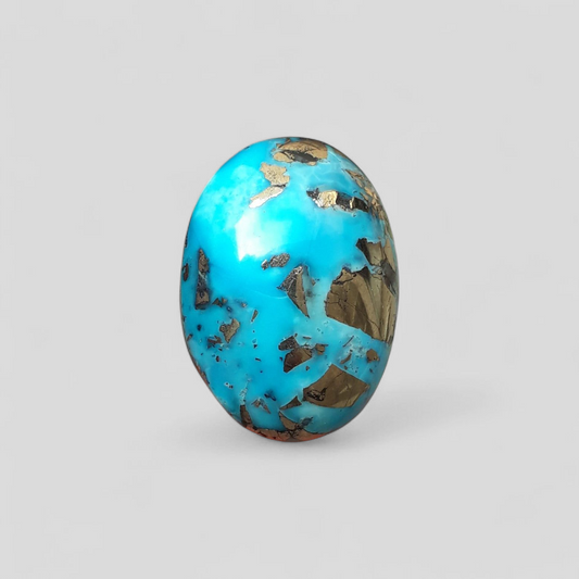Natural Turquoise with Pyrite - Blue Matrix Turquoise - Shajri Feroza-33.9Ct