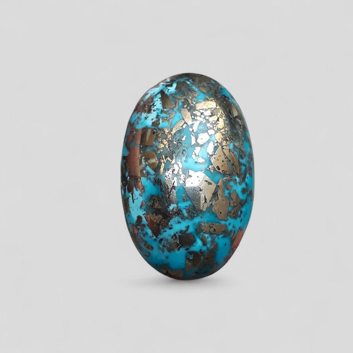 Natural Turquoise with Pyrite - Blue Matrix Turquoise - Shajri Feroza-81Ct