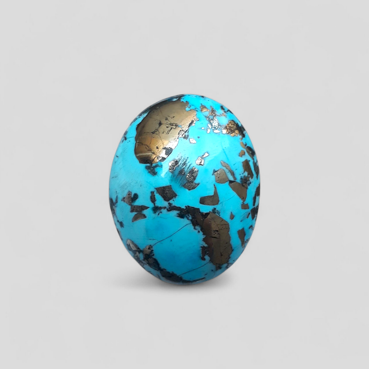 Natural Turquoise with Pyrite - Blue Matrix Turquoise - Shajri Feroza-35.1Ct