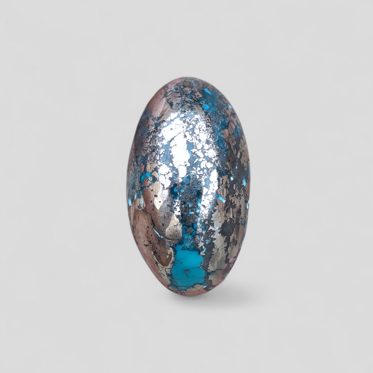 Natural Turquoise with Pyrite - Blue Matrix Turquoise - Shajri Feroza-75Ct