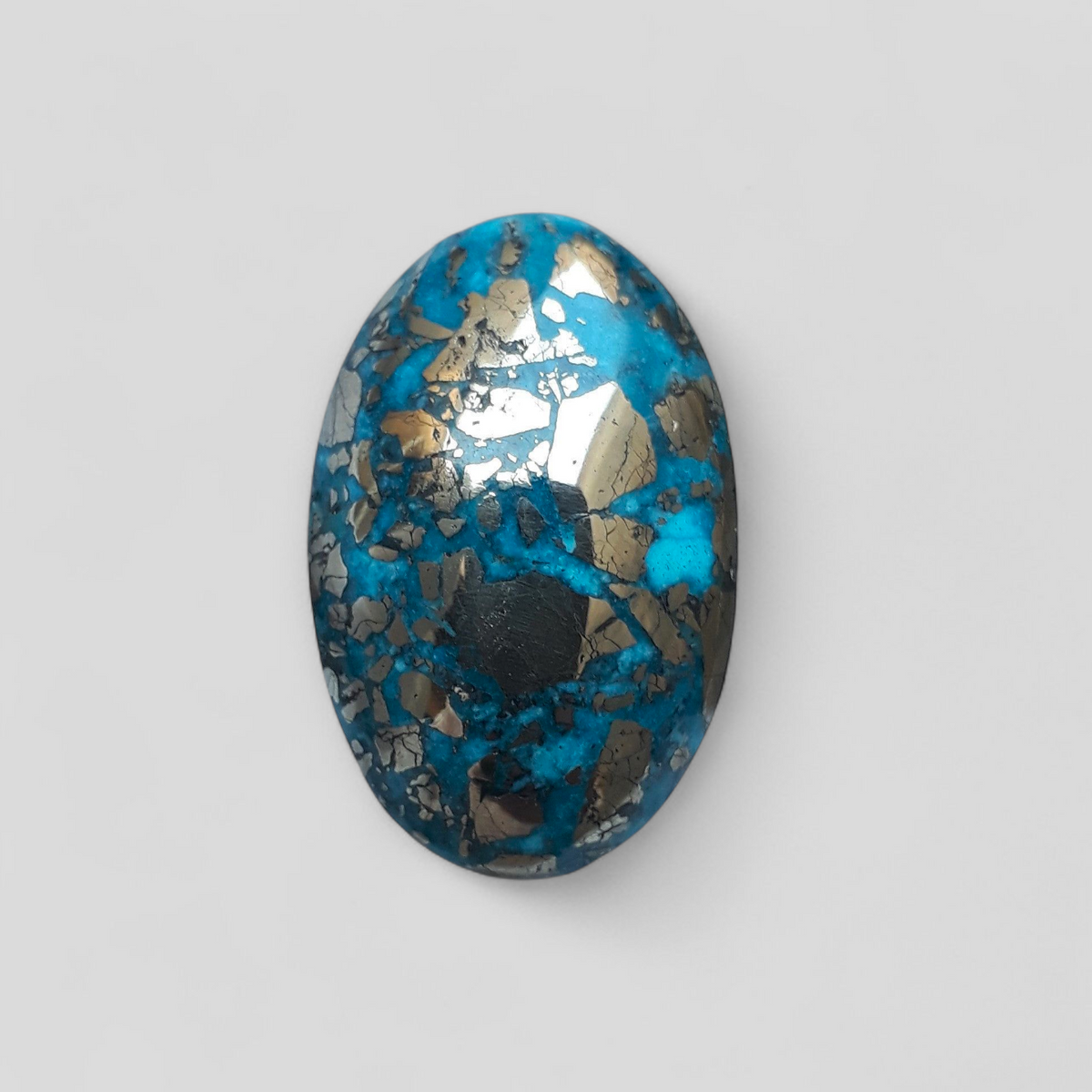Natural Turquoise with Pyrite - Blue Matrix Turquoise - Shajri Feroza-43Ct
