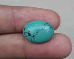 7.75ct Natural Turquoise, Green Matrix Turquoise, Shajri Feroza, Real Firoza Stone-7.75 Ct-17x13mm