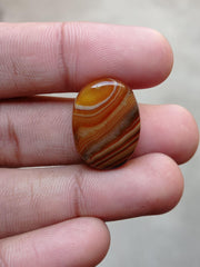 24.2ct Beautiful FortifiedAgate with Quartzite Inclusions - Sulaimani Aqeeq - 24x18x7mm