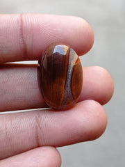 Fortified Agate with Wooden Texture - Sulaimani Aqeeq - 26x18mm