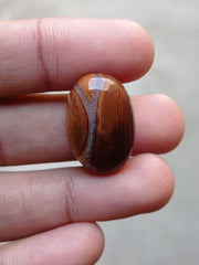 Fortified Agate with Wooden Texture - Sulaimani Aqeeq - 26x18mm