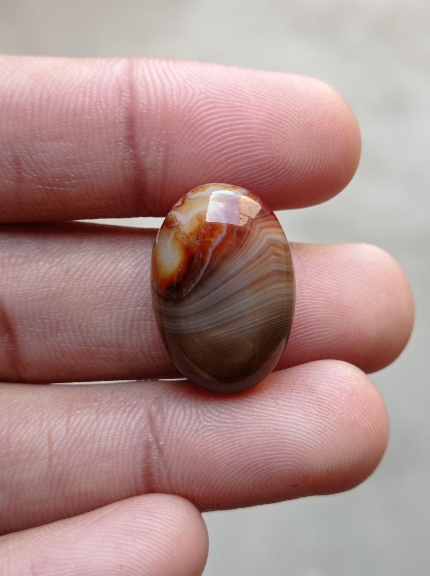 26ct Banded Agate - Sulaimani Aqeeq - 25x17mm