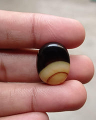 Tri-color Agate Cabochon - Sulaimani Aqeeq - 23x18mm