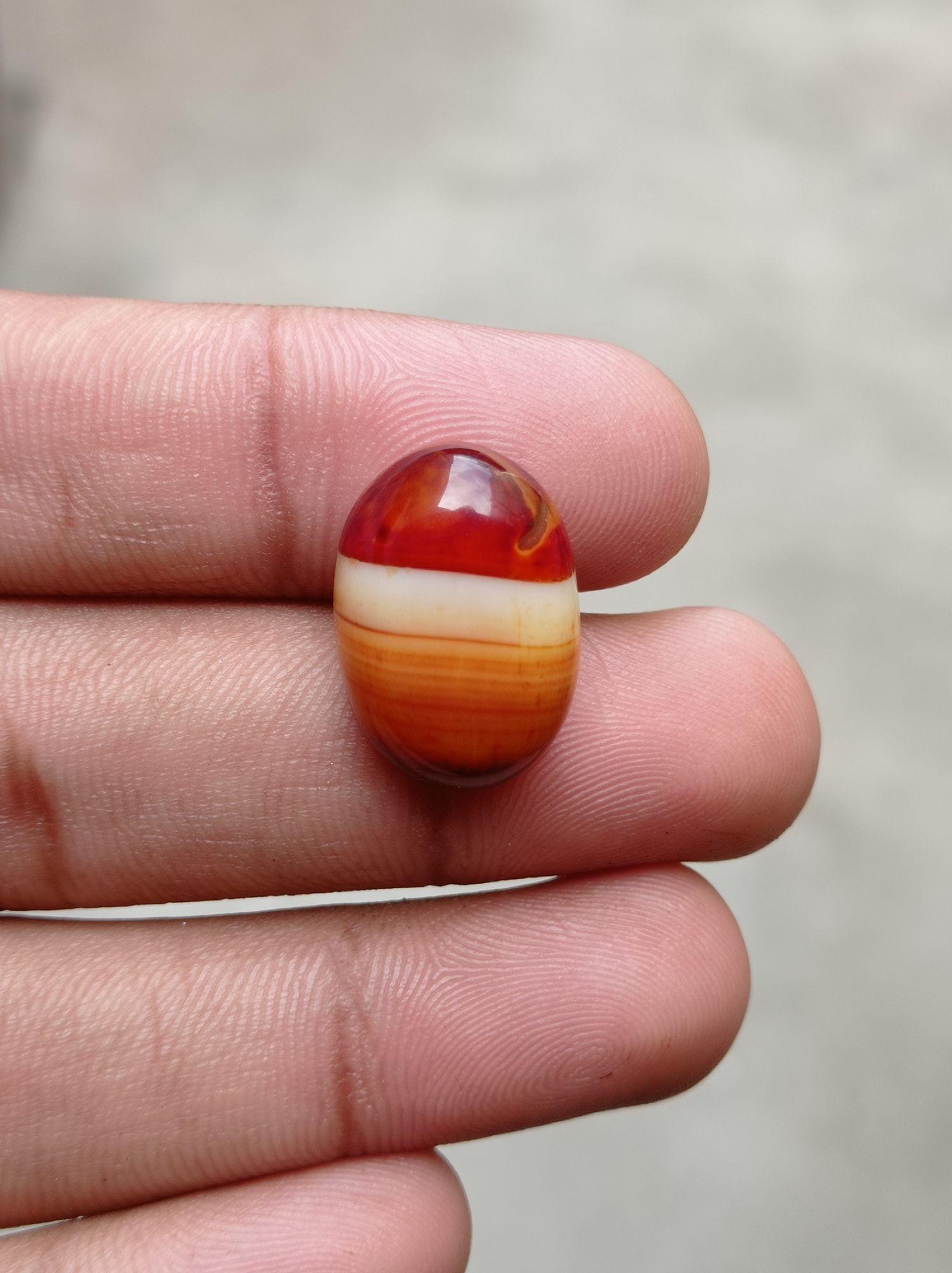 21ct Banded Agate Cabochon - Sulaimani Aqeeq - 21x15mm