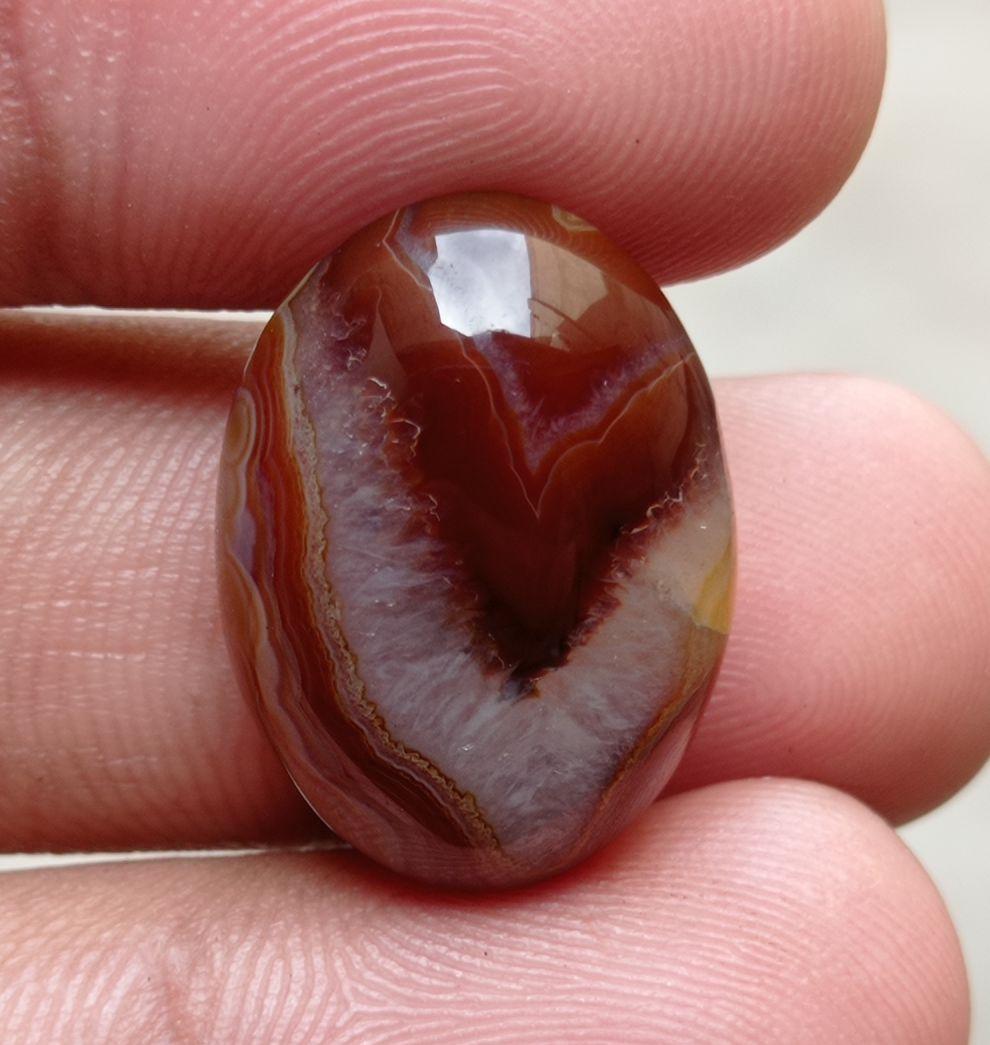 24ct Classy Fortified Agate Cabochon - Sulaimani Aqeeq - 24x17mm