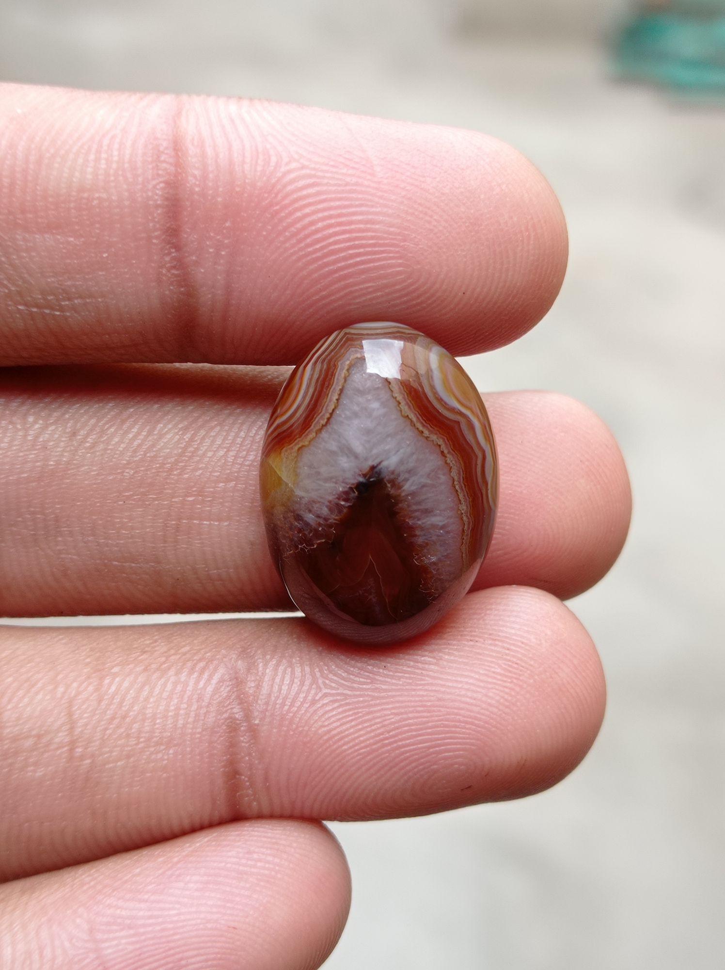 24ct Classy Fortified Agate Cabochon - Sulaimani Aqeeq - 24x17mm