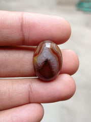 24ct Classy Fortified Agate Cabochon - Sulaimani Aqeeq - 24x17mm