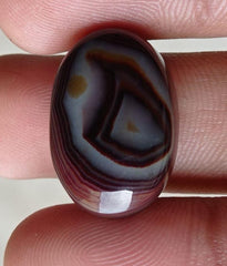 25ct D Letter - Fortified Agate Cabochon - Sulaimani Aqeeq - 24x16mm