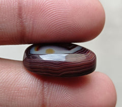 25ct D Letter - Fortified Agate Cabochon - Sulaimani Aqeeq - 24x16mm