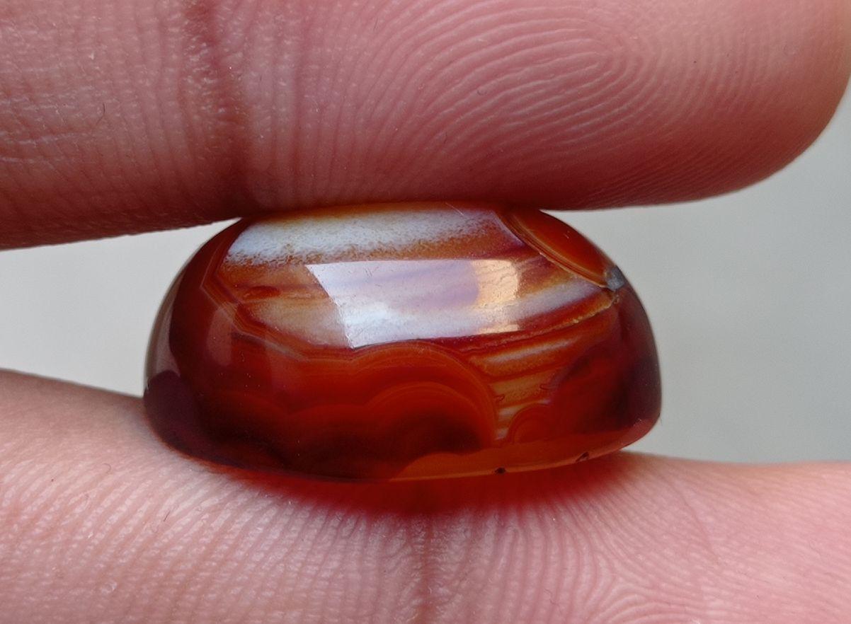 28ct Bi-Color Agate Cabochon - Sulaimani Aqeeq - 22x17mm