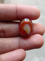 28ct Bi-Color Agate Cabochon - Sulaimani Aqeeq - 22x17mm