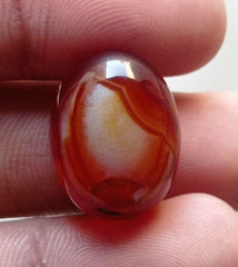 28ct Bi-Color Agate Cabochon - Sulaimani Aqeeq - 22x17mm