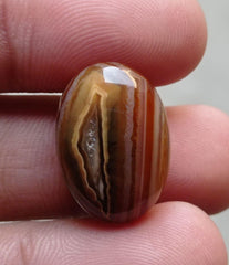 19.7ct Fortified Agate Cabochon - Sulaimani Aqeeq - Dimension 22x15x7mm