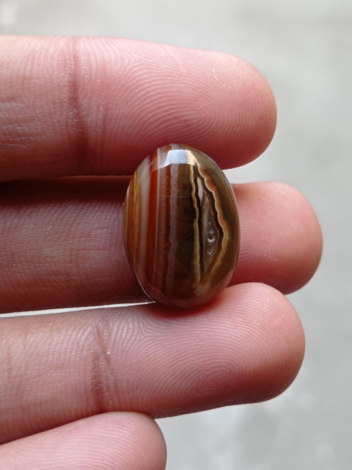 19.7ct Fortified Agate Cabochon - Sulaimani Aqeeq - Dimension 22x15x7mm