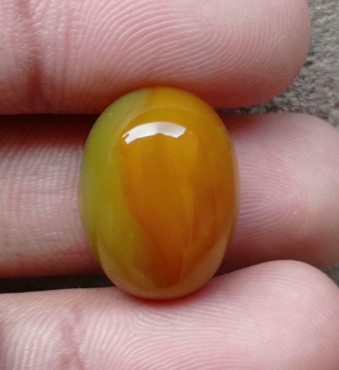 22ct Bi-Color Agate Cabochon - Sulaimani Aqeeq - 20x15mm