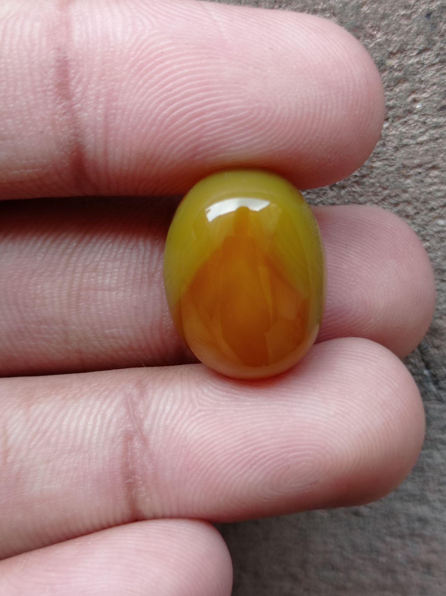 22ct Bi-Color Agate Cabochon - Sulaimani Aqeeq - 20x15mm