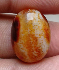 23ct Agate with Yellow Spots - Sulaimani Aqeeq  - 21x16mm