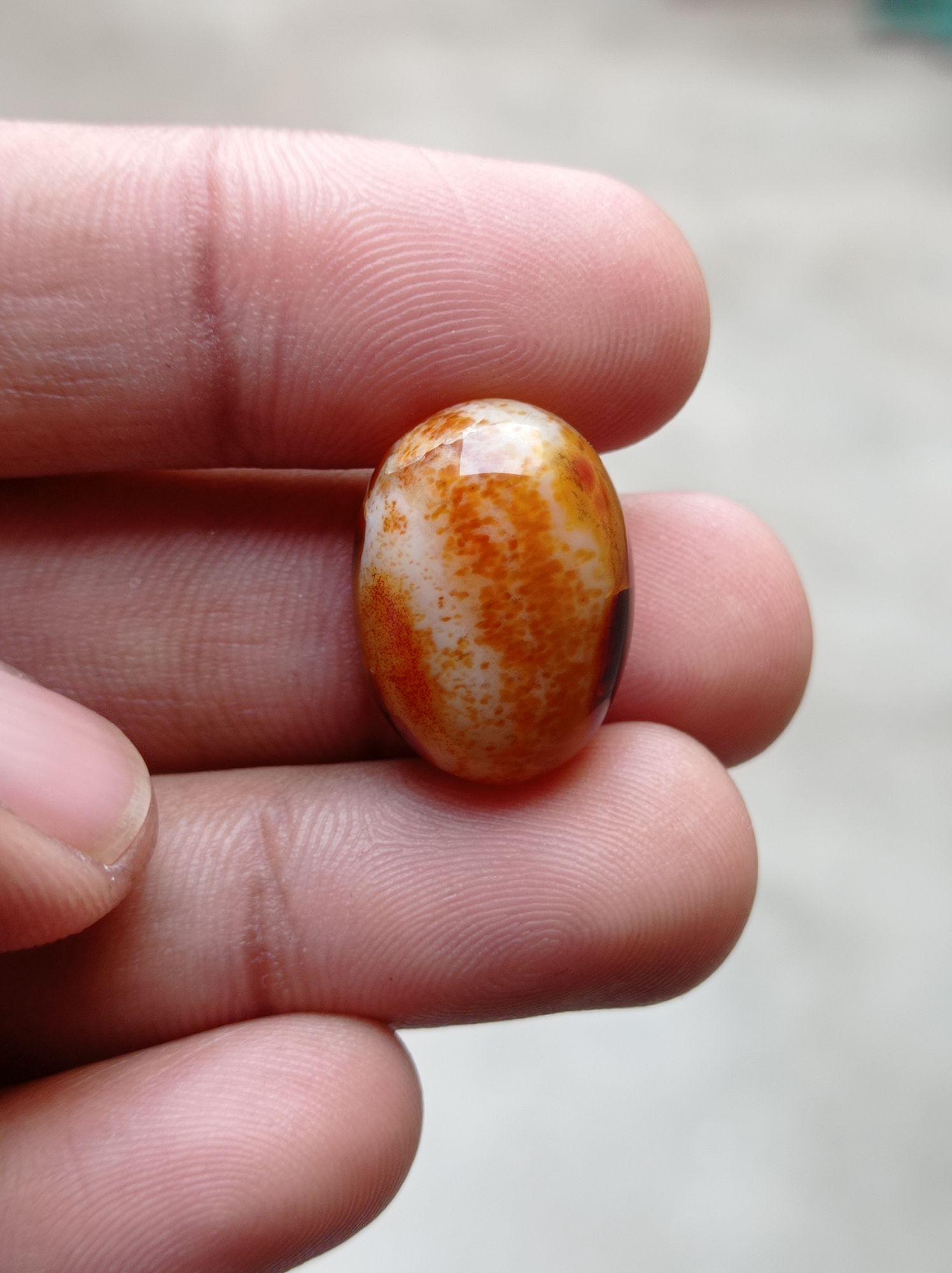 23ct Agate with Yellow Spots - Sulaimani Aqeeq  - 21x16mm