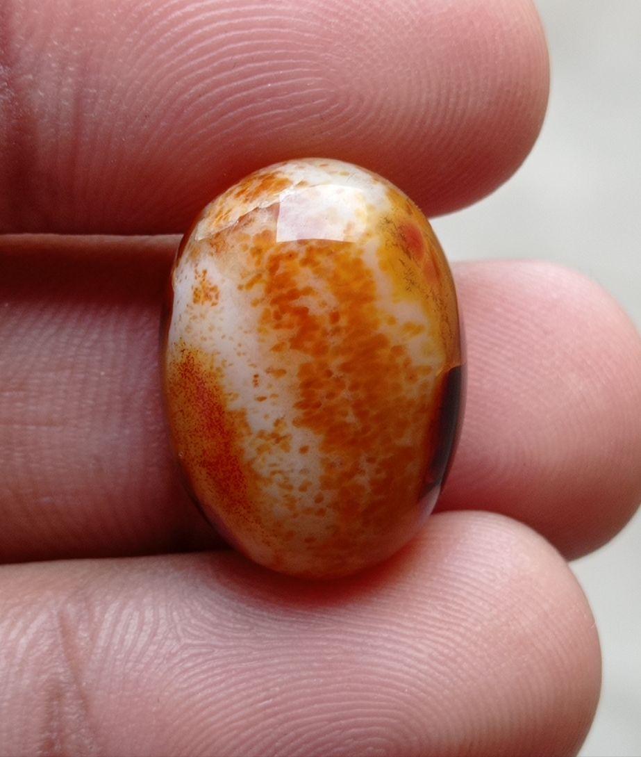 23ct Agate with Yellow Spots - Sulaimani Aqeeq  - 21x16mm