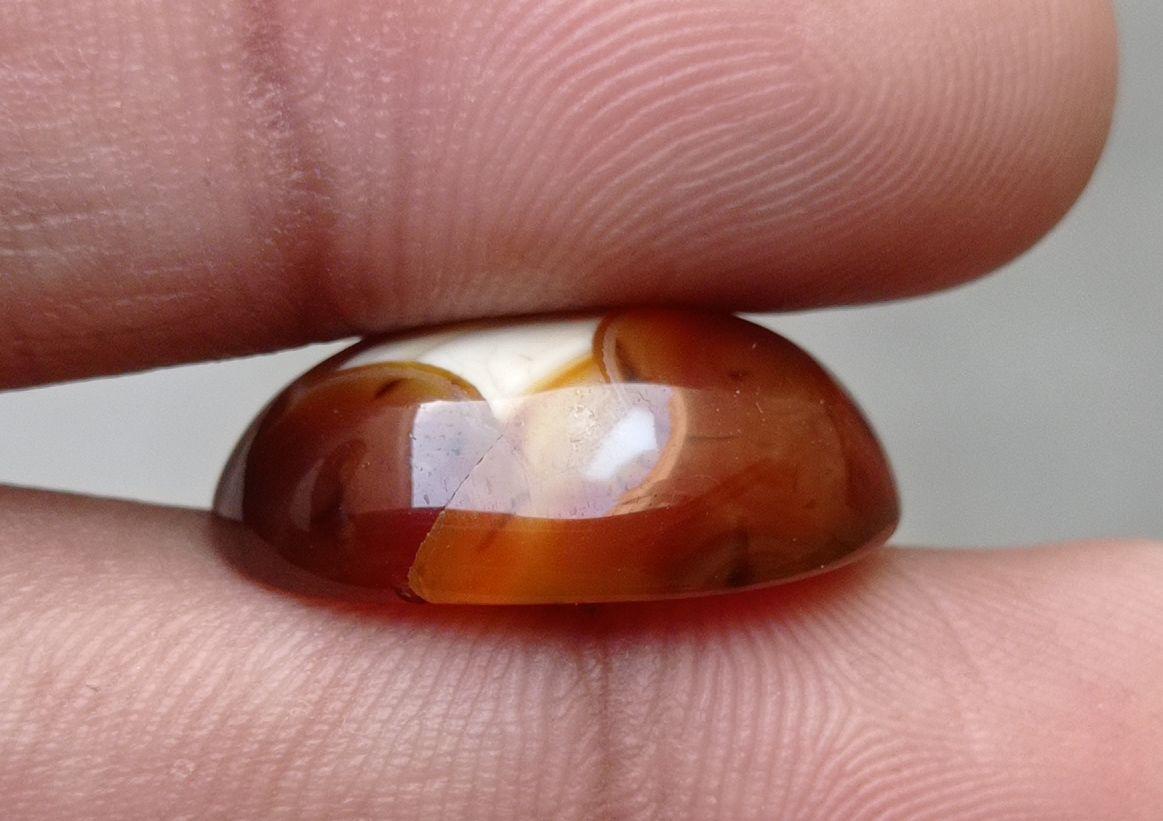 Fortified Agate Cabochon - Sulaimani Aqeeq  - 23x15mm