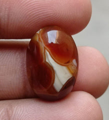 Fortified Agate Cabochon - Sulaimani Aqeeq  - 23x15mm