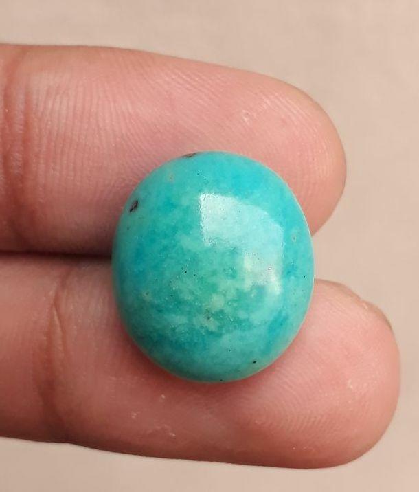 Natural Certified Turquoise - Blue Turquoise Feroza-15ct-17x15mm